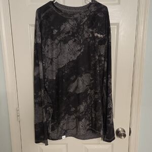 Magellan Outdoors Men’s Black & Gray Marbled Long-Sleeve Performance Shirt